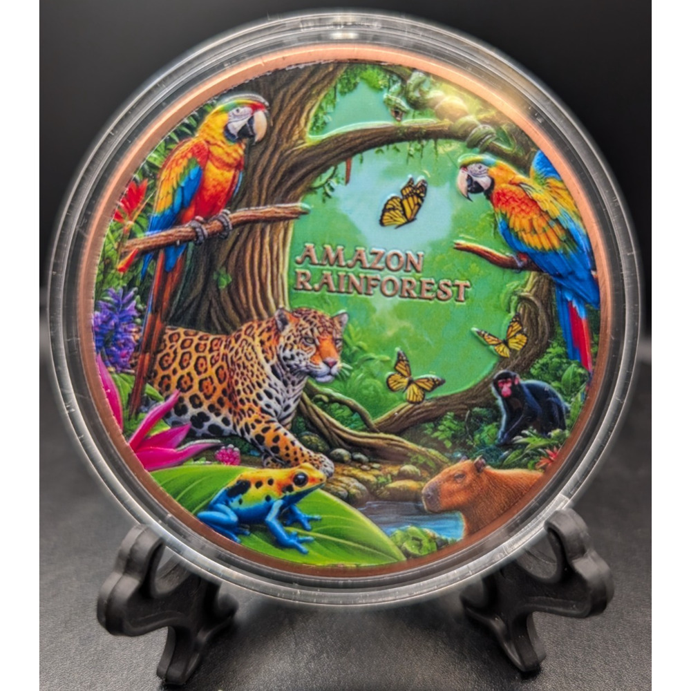 Amazon Rainforest Colorized Collectible Round w/ Protective Cover